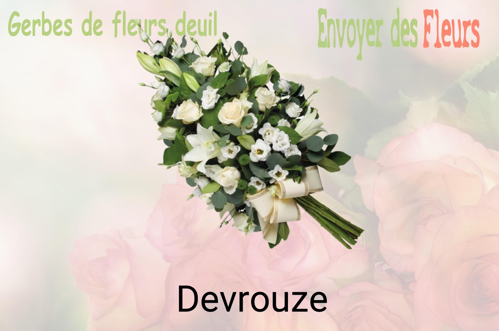 Gerbe de fleurs de deuil livrée à Devrouze